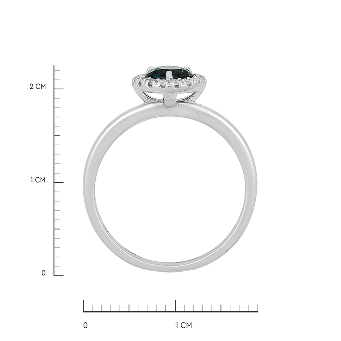 Кольцо из золота 585 пробы c топазом Лондон и бриллиантами, Л 1615 9246 за 28160