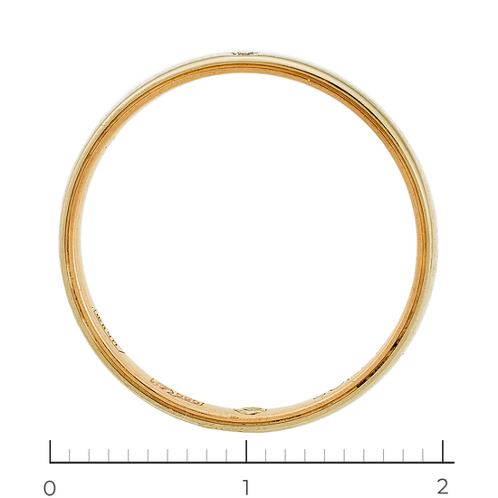 Кольцо обручальное из комбинированного золота 585 пробы c 2 бриллиантами, Л64019039 за 8100