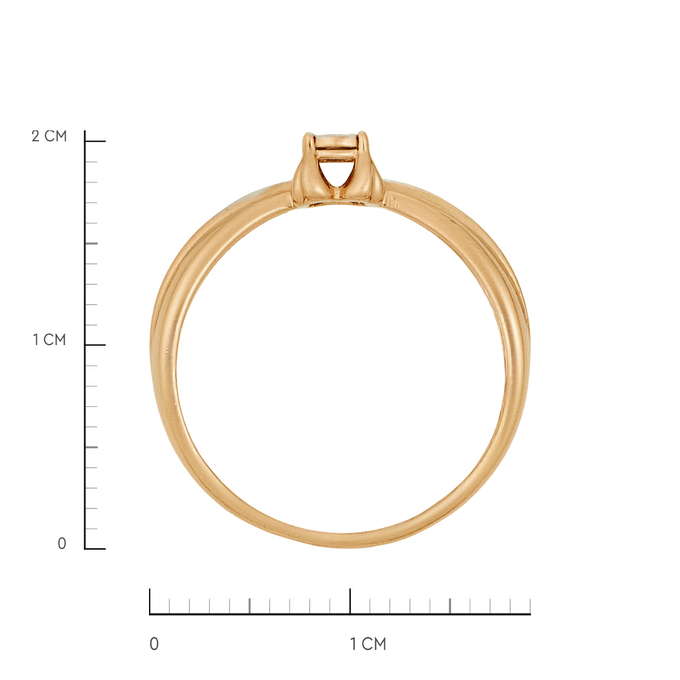 Кольцо из золота 585 пробы c бриллиантом, Л 0515 3647 за 17600