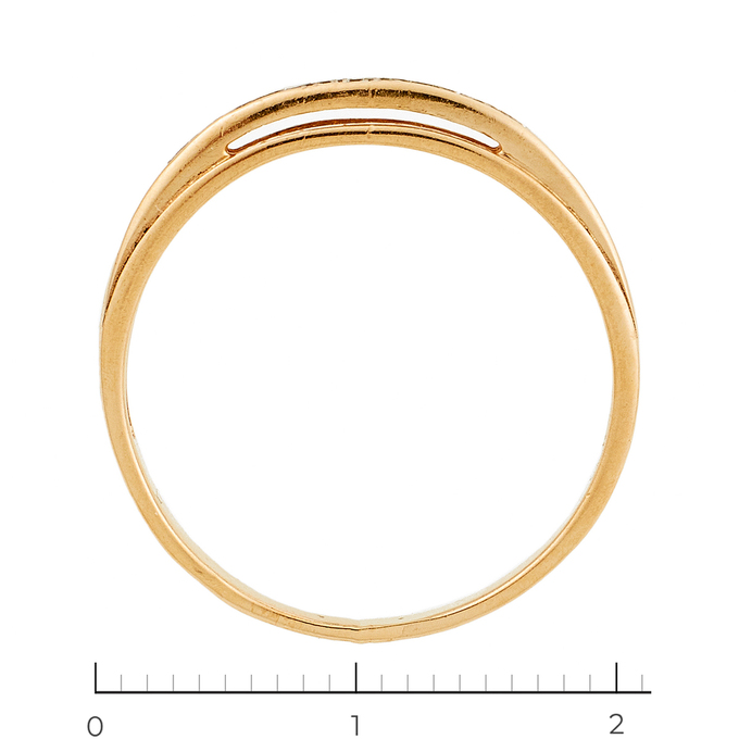 Кольцо из красного золота 585 пробы c 14 бриллиантами