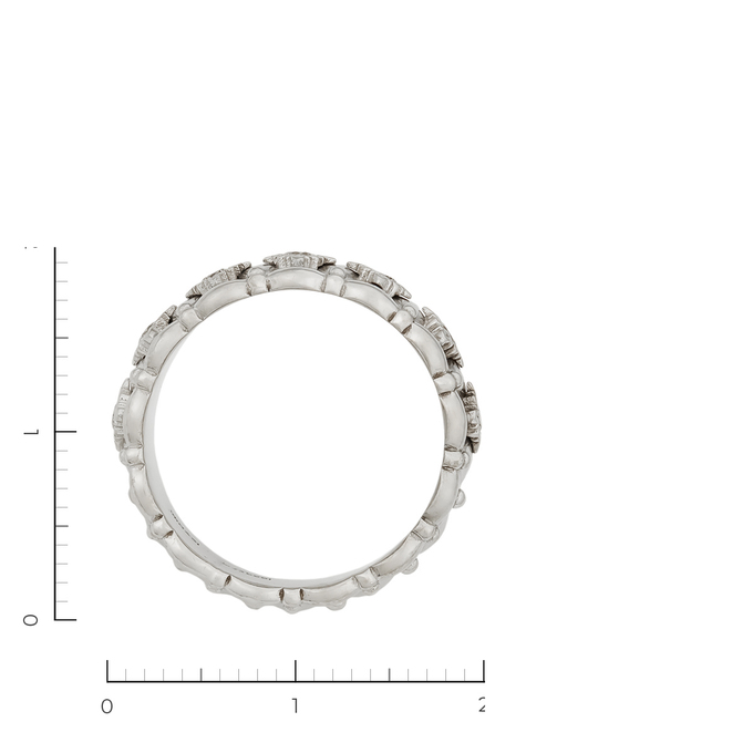 Кольцо из белого золота 585 пробы c 7 бриллиантами