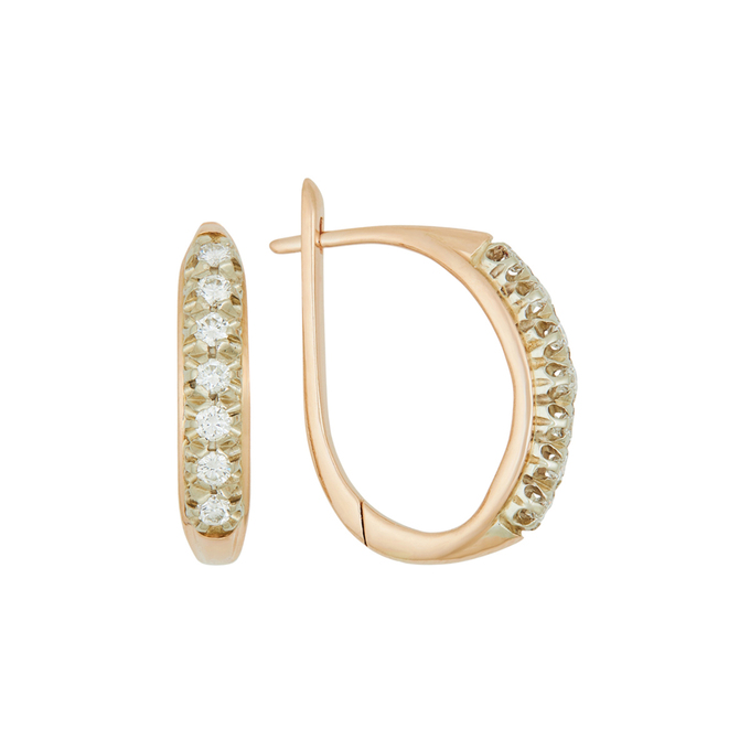 Серьги из золота 585 пробы c бриллиантами