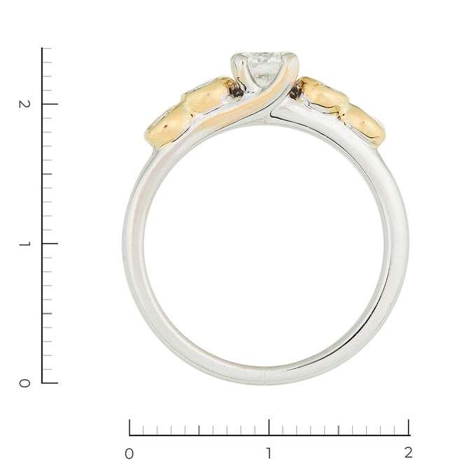 Кольцо из комбинированного золота 750 пробы c 5 бриллиантами, Л 2808 6952 за 89000