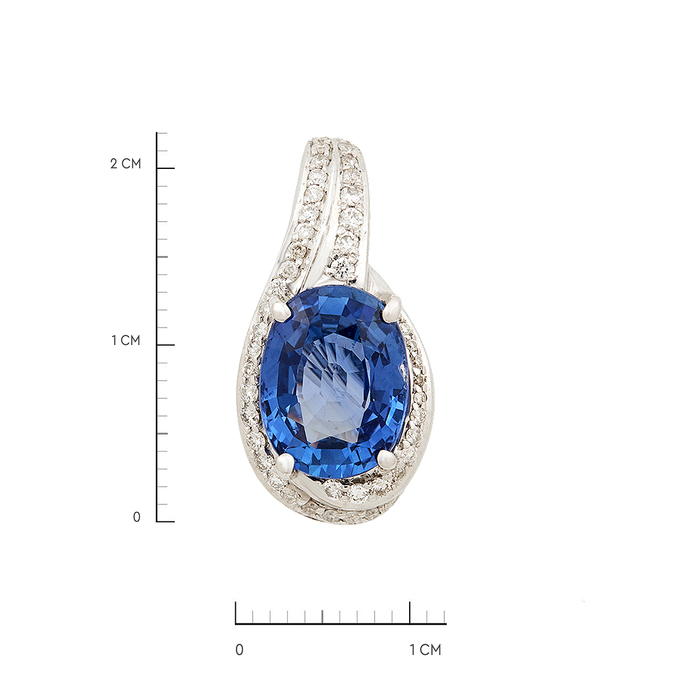 Подвеска из золота 750 пробы c сапфиром и бриллиантами, Л 0406 2447 за 350000