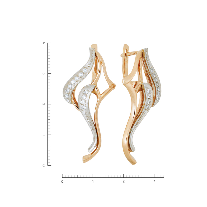Серьги из золота 585 пробы c 23 бриллиантами, Л 2810 3621 за 82000