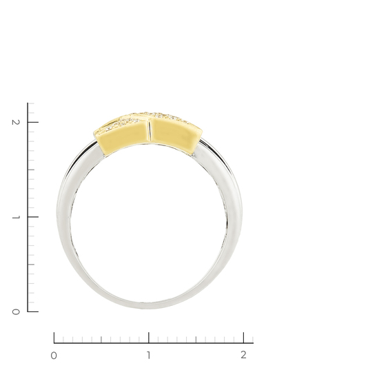 Кольцо из комбинированного золота 750 пробы c 33 бриллиантами, Л58041717 за 64000