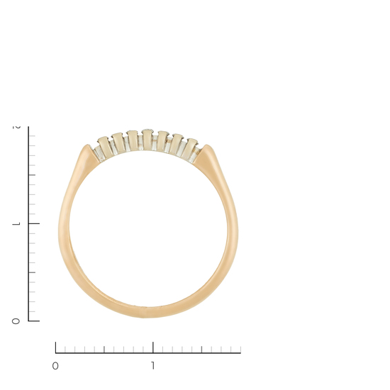 Кольцо из комбинированного золота 585 пробы c 7 бриллиантами, Л48067987 за 10305