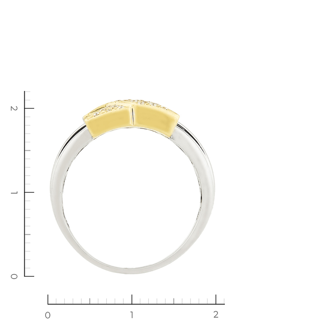 Кольцо из комбинированного золота 750 пробы c 33 бриллиантами, Л 5804 1717 за 64000