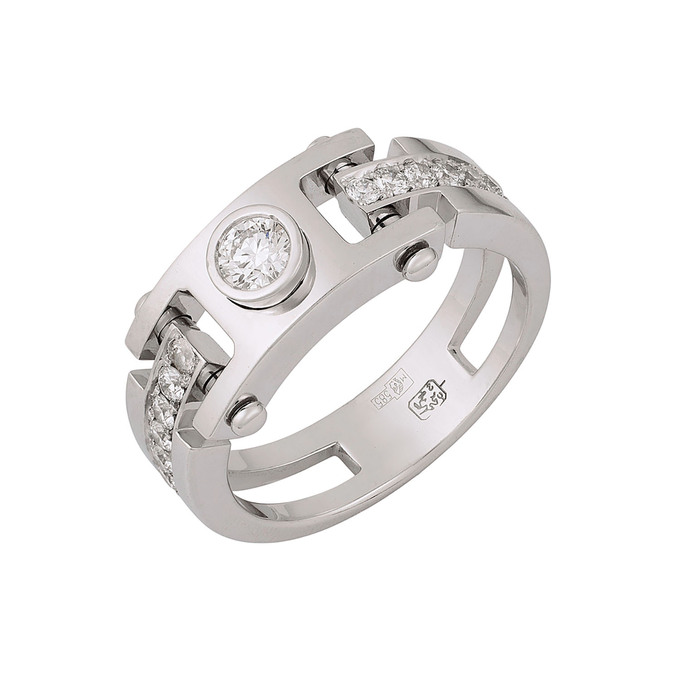 Кольцо из золота 585 пробы c бриллиантами