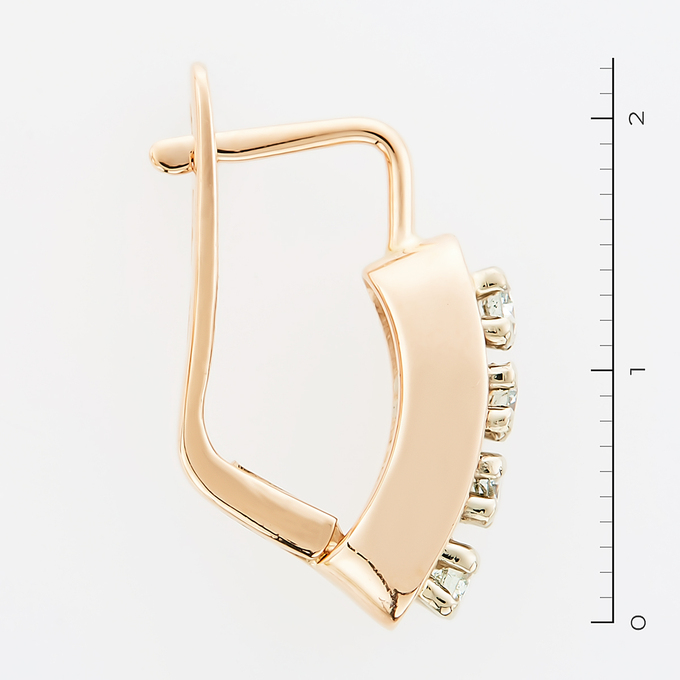 Серьги из золота 585 пробы c 8 бриллиантами