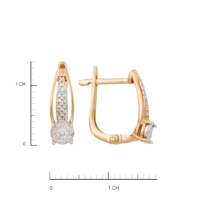 Серьги из золота 585 пробы c бриллиантами, Л 1207 9453 за 22000