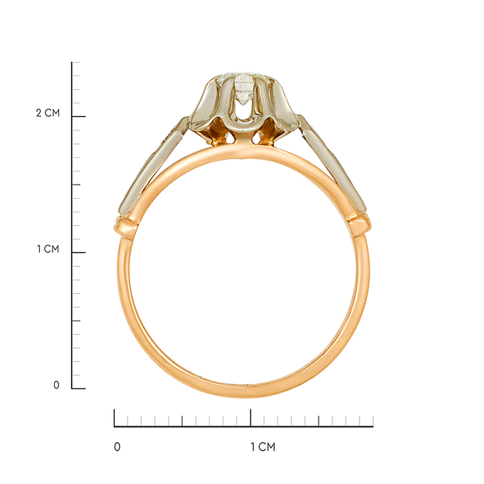 Кольцо из золота 583 пробы c бриллиантами, Л 2213 0631 за 65200