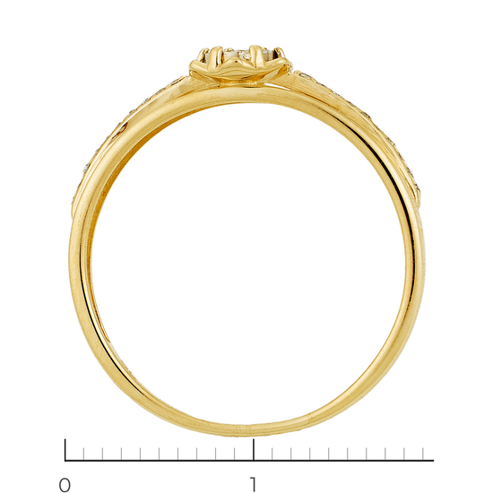 Кольцо из комбинированного золота 585 пробы c 21 бриллиантами, Л24140244 за 5805