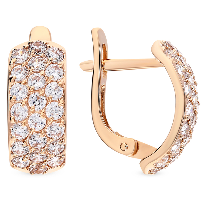 Серьги из золота 585 пробы c фианитами