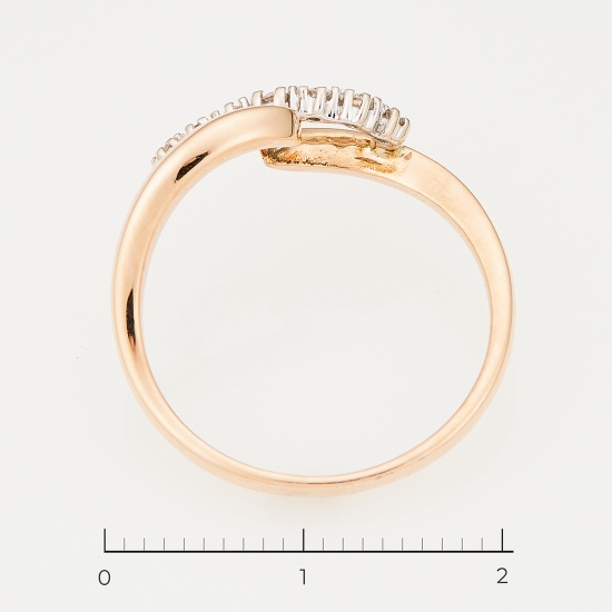 Кольцо из комбинированного золота 585 пробы c 7 бриллиантами, Л32067576 за 10950