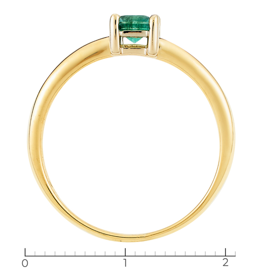 Кольцо из комбинированного золота 750 пробы c 1 изумрудом, Л75014111 за 21540