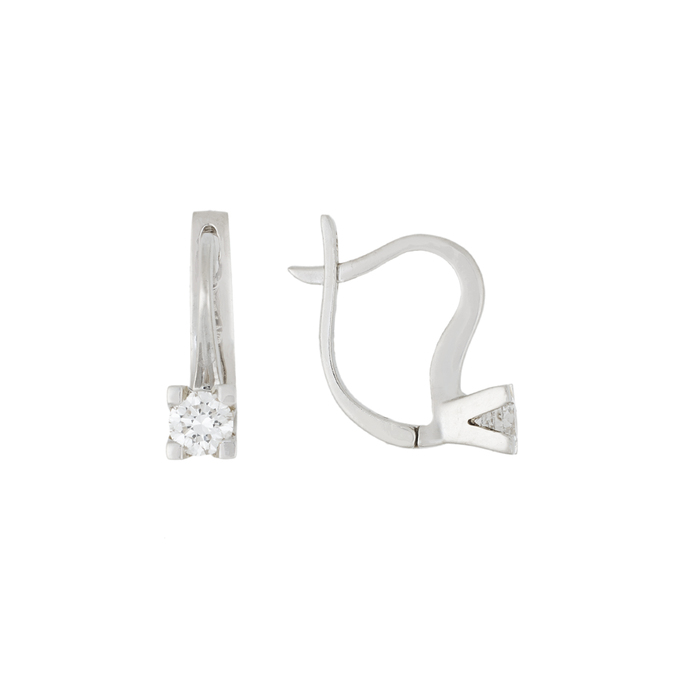 Серьга из золота 750 пробы c 1 бриллиантом