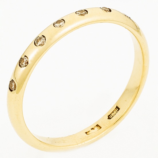 Кольцо из желтого золота 585 пробы c 7 бриллиантами, Л47087454 за 10740