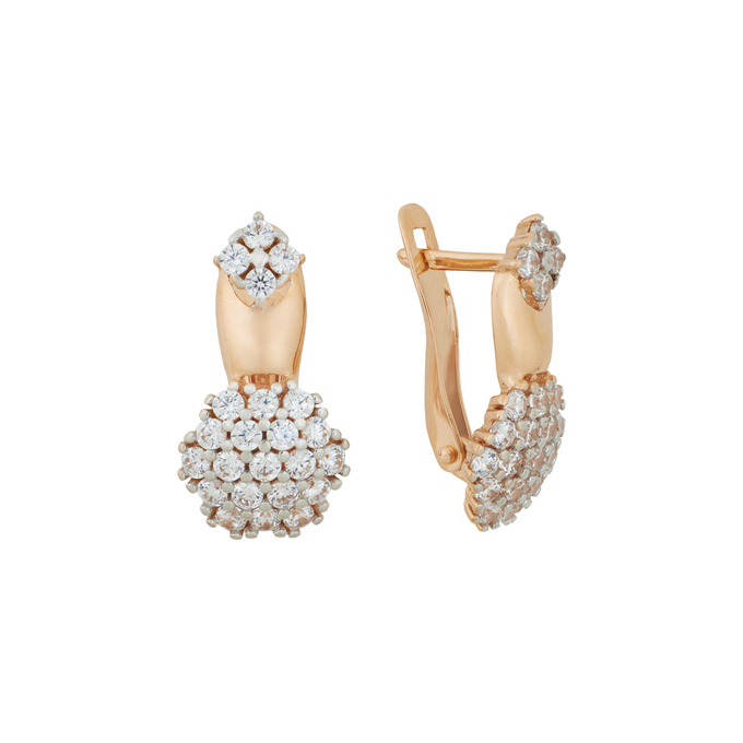 Серьги из золота 585 пробы c фианитами, Л 2912 4813 за 25120