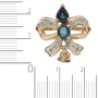 Кольцо из комбинированного золота 585 пробы c 17 бриллиантами и 3 сапфирами 096607 фото 3