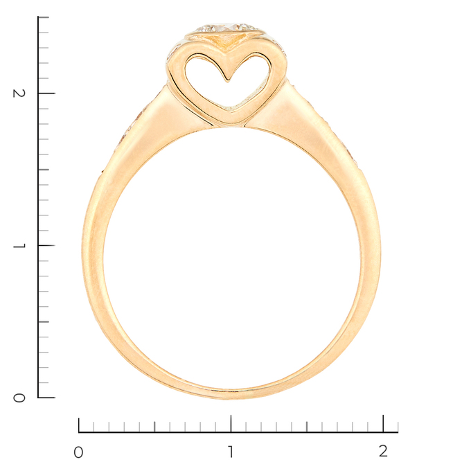 Кольцо из желтого золота 750 пробы c 13 бриллиантами, Л 3112 1582 за 139000