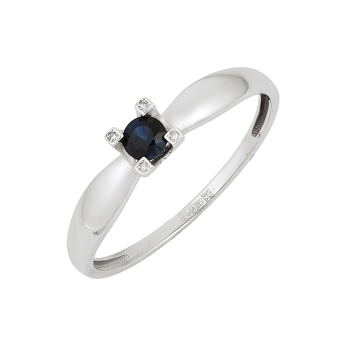 Кольцо из золота 585 пробы c сапфиром и бриллиантами, Л 4107 5870 за 22320