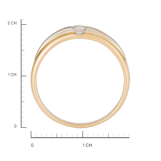 Кольцо из золота 585 пробы c бриллиантом, Л 6101 7256 за 35300