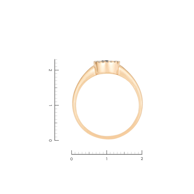 Кольцо из золота 585 пробы c 20 бриллиантами и 7 сапфирами, Л 5205 2772 за 26320