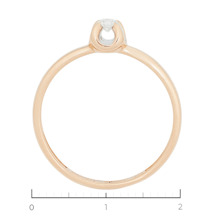 Кольцо из золота 585 пробы c 1 бриллиантом, Л 3705 6503 за 13200