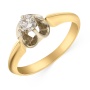 Кольцо из комбинированного золота 750 пробы c 1 бриллиантом 052160 фото 1