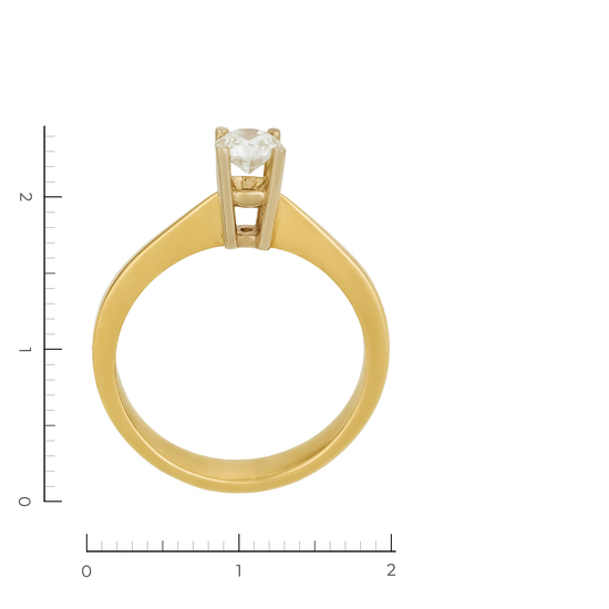 Кольцо из желтого золота 750 пробы c 1 бриллиантом, Л59006193 за 62700