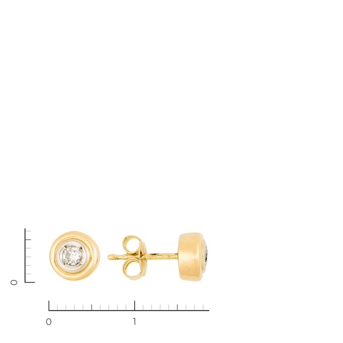 Серьги из золота 585 пробы c 2 бриллиантами, К 0000 1513 за 37400