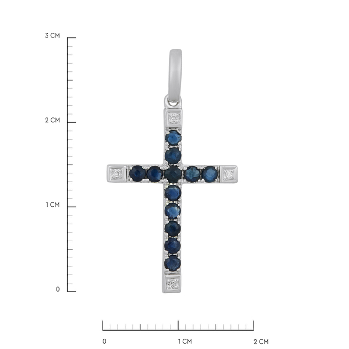 Подвеска из золота 585 пробы c сапфирами и бриллиантами, Л 3209 1259 за 13520
