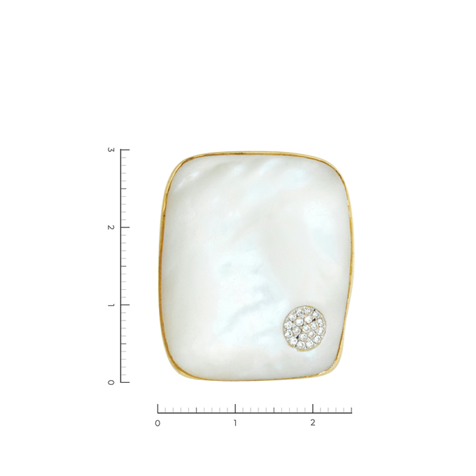 Кольцо из золота 750 пробы c 19 бриллиантами и 1 перламутром, Л 2810 0638 за 269000
