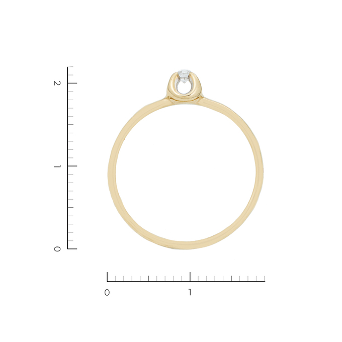 Кольцо из комбинированного золота 585 пробы c 1 бриллиантом, Л 4806 9536 за 11130