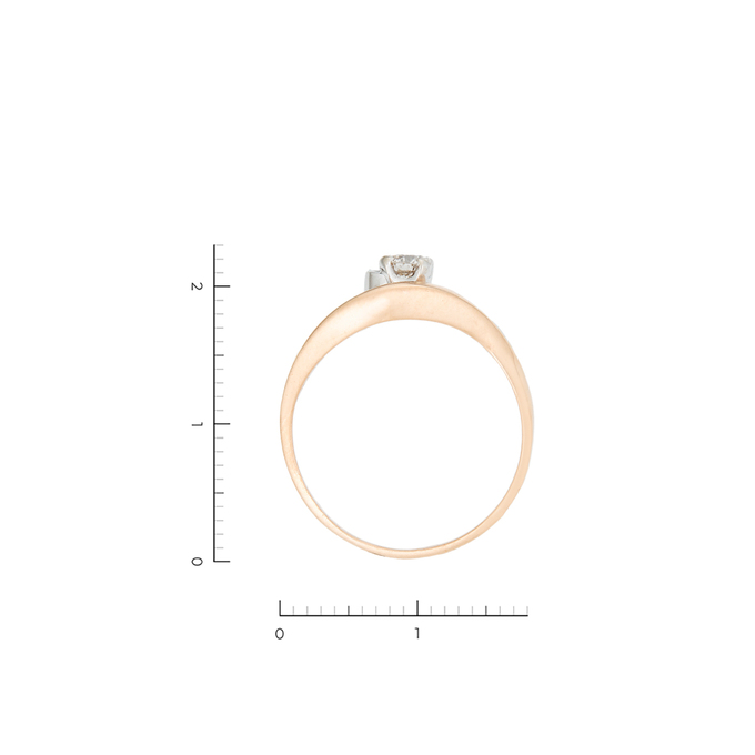 Кольцо из золота 585 пробы c 1 бриллиантом