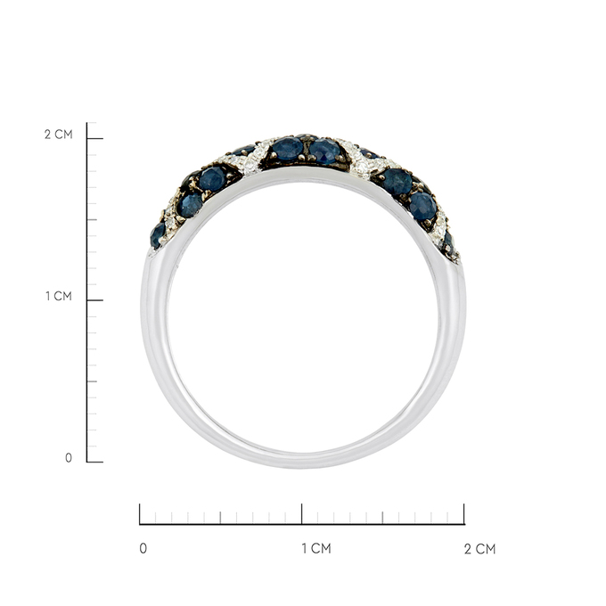 Кольцо из золота 585 пробы c сапфирами и бриллиантами, Л 6103 0461 за 29750