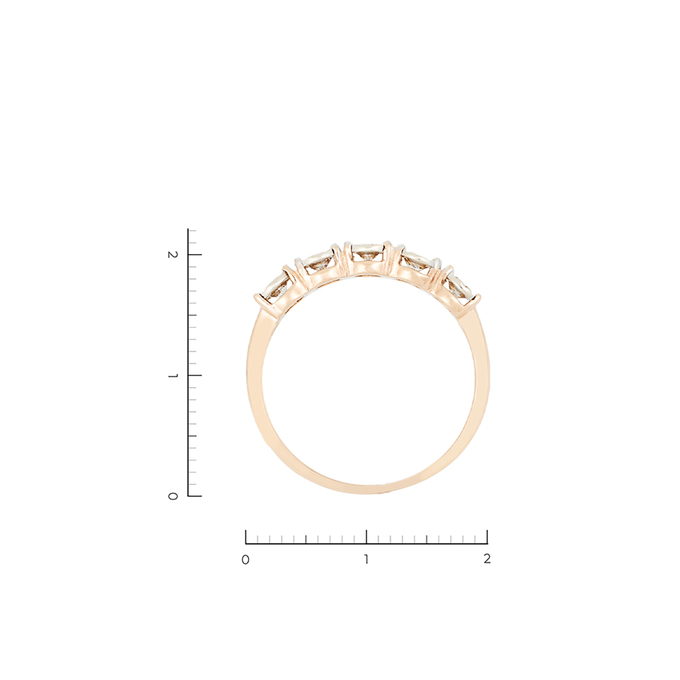 Кольцо из золота 585 пробы c 5 бриллиантами, Л 2810 1347 за 29520