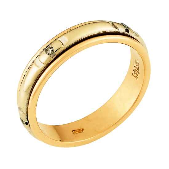 Кольцо из комбинированного золота 585 пробы c 5 бриллиантами, Л63011576 за 16425