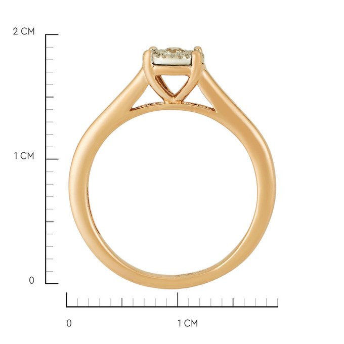 Кольцо из золота 585 пробы c бриллиантами