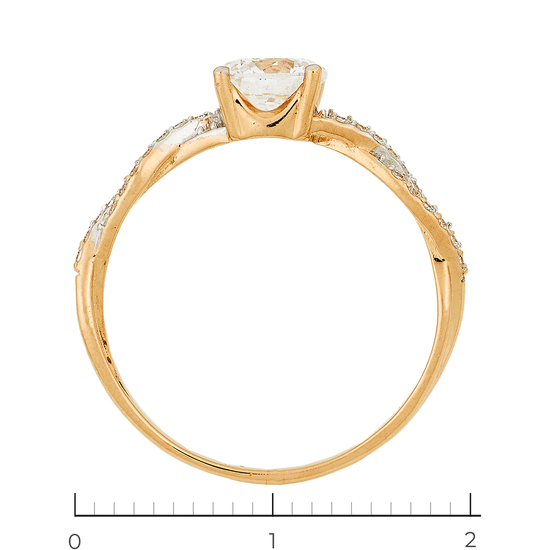 Кольцо из красного золота 585 пробы c фианитами, Л35061934 за 8100