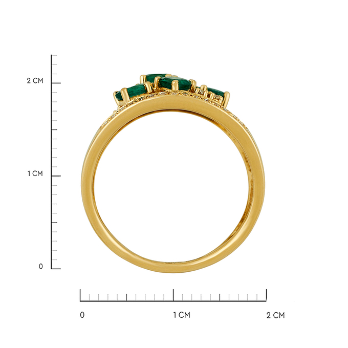 Кольцо из золота 750 пробы c изумрудами и бриллиантами, Л 2811 9081 за 79000