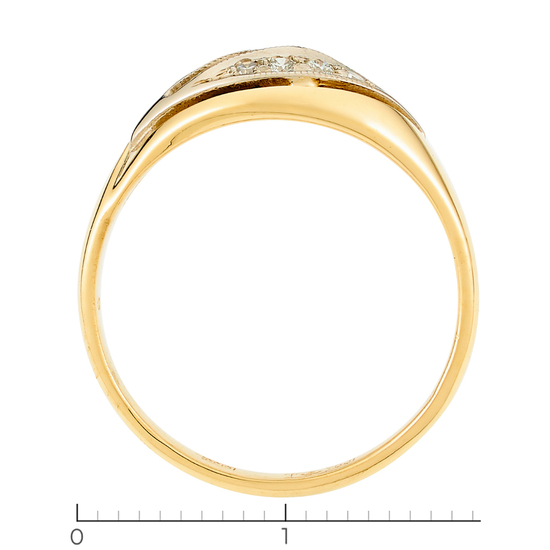 Кольцо из комбинированного золота 750 пробы c 8 бриллиантами, Л05139323 за 24300