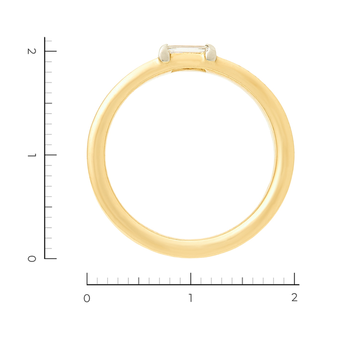 Кольцо из комбинированного золота 750 пробы c 2 бриллиантами