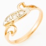 Кольцо из комбинированного золота 585 пробы c 3 бриллиантами Л12035195 фото 1