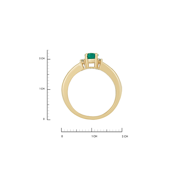 Кольцо из золота 585 пробы c изумрудами и бриллиантами, Л 2811 9627 за 65000