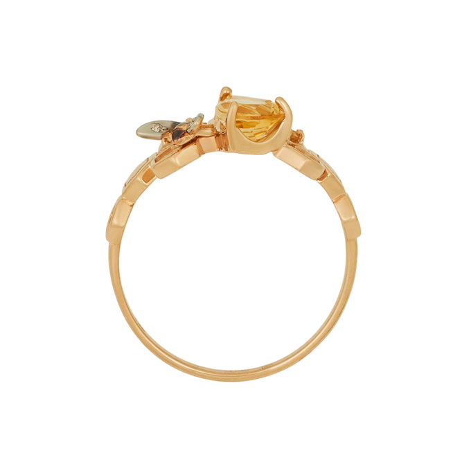 Кольцо из золота 585 пробы c цитринами и фианитами, Л 2414 5570 за 22080