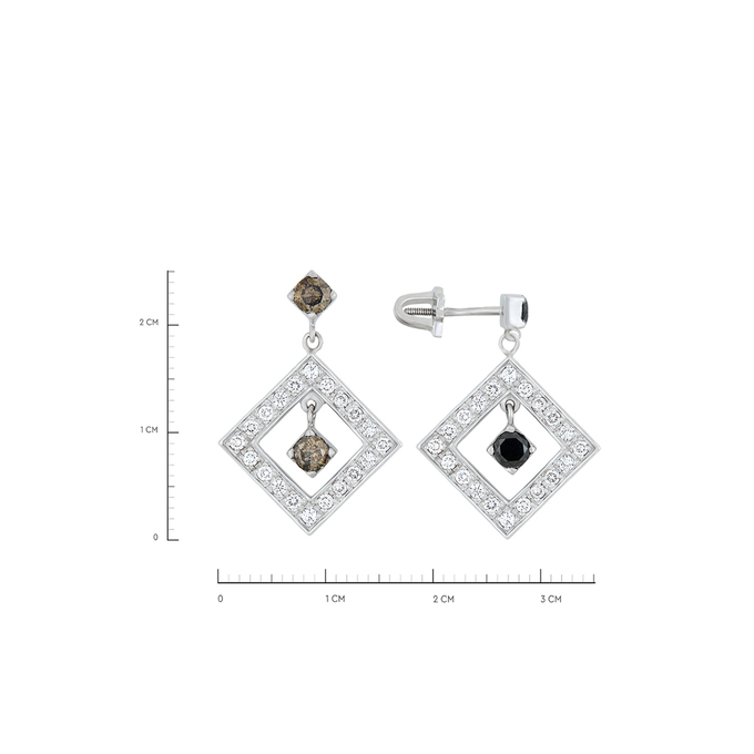 Серьги из золота 585 пробы c бриллиантами, Л 2508 6954 за 84900