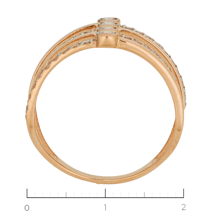Кольцо из красного золота 585 пробы c 40 фианитами, Л 2211 7899 за 13580