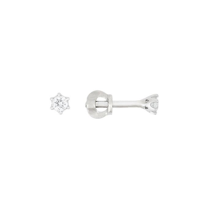 Серьга из золота 585 пробы c 1 бриллиантом